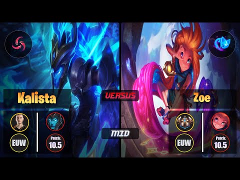 Perkz KALISTA (Mid) [Hail of Blades] VS ZOE - Challenger EUW Patch 10.5