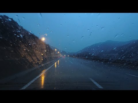 ASMR Highway Driving in the Rain - Day to Night (No Talking, No Music) - Seoul to Daegu, Korea