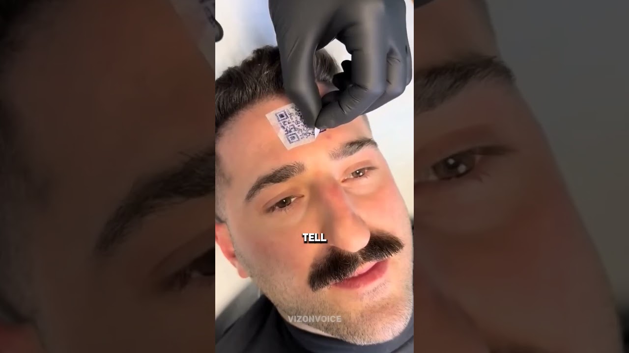Qr Code On Forehead 😱 #vizonvoice