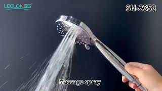 2358 Chrome Plated 3 Function Air Intake Water saving Bathroom Handheld Rain Shower Head