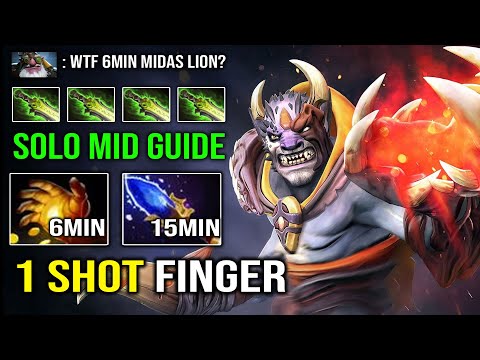 How to Solo Mid Lion with AoE 1 Shot Max Finger Ulti Easy Counter Everyone on the Map Dota 2