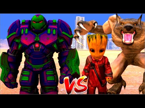 Werewolf & Baby Groot vs Hulkbuster - EPIC Fight