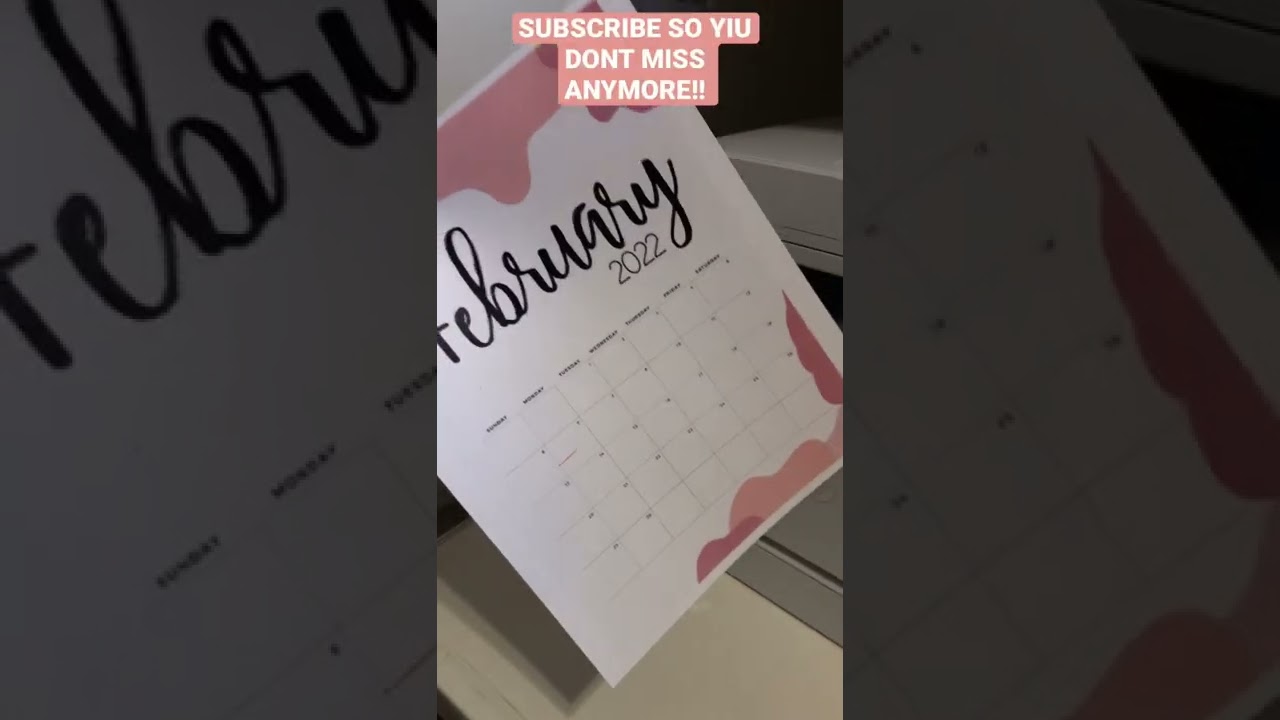 FREE CALENDAR 📆 PRINTABLE!!!💕🤍😉#shorts