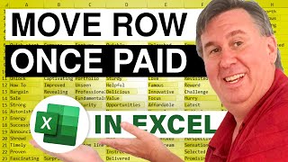 Excel - How To Automatically Move Rows In Excel When Marked As Paid - Episode 1903