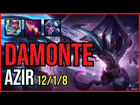 DAMONTE - AZIR vs VEIGAR Mid - NA Diamond - Patch 11.3 QUADRAKILL