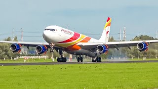 (4K) The Last A340 operator at Amsterdam Schiphol! Surinam Airways A340-300 landings and take-offs