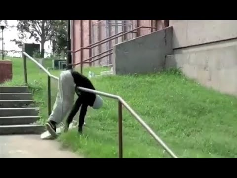 INSTABLAST! - Double Set Rail SLAM Session!! PERFECT Kickflip Bs Overcrook!! Back Alley BUM TRACK!!