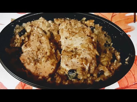 Slow Cooker Pork Chops with Apple Cranberry Stuffing - First Day of Fall Collab