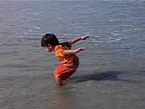Aryaman at 20 months - Catching waves at Hilton Head