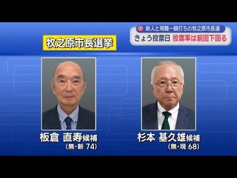 YouTube Video 現職と新人の一騎打ち…静岡・牧之原市長選の投票率は低調