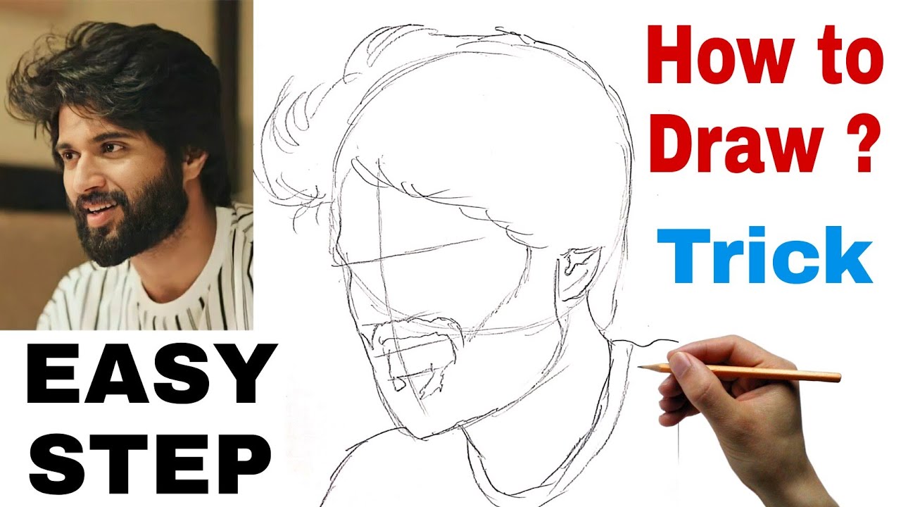 Very Easy - Vijay devarakonda Drawing | vijay devarakonda | Drawing inspired by  VK ArtBox