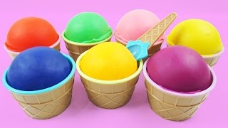 Learn Colors with Play Doh Ice Cream Surprise Egg Toys Compilation by toyjelly.com