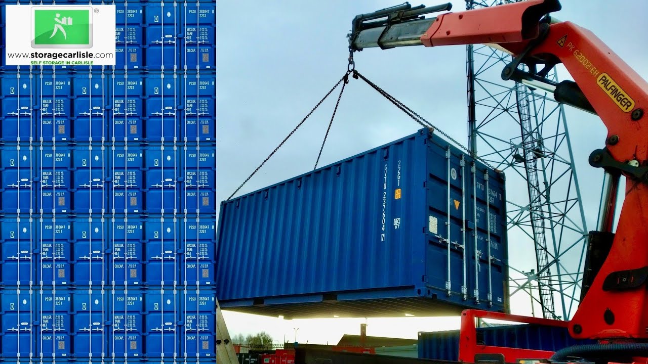 Quick Look on a self storage facility showing inside shipping containers and how they are delivered.