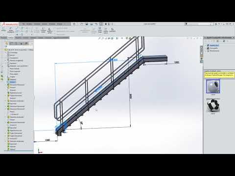 SolidWorks 3D scala industriale parametrica - industrial parametric stair