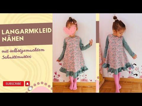 Sewing a long-sleeved dress ✀ Sewing for beginners ✀ Sewing a dress for girls