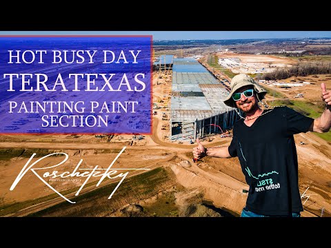 Tesla Giga Texas TeraTexas GigaFactory First Time PAINTING the PAINT Section - Cybertruck 4680 Plant