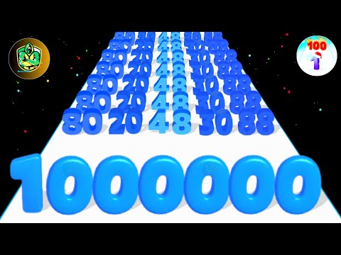 NUMBER MASTER 3D Run (Math Games) - Numbers Run & Merge, Number Stack Gameplay