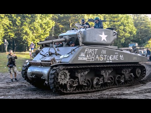 Sherman M4A3E2 Jumbo start up and fly-bys (Ford GAA V8)