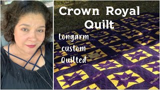 Crown royal Quilt//Custom Quilting REDo