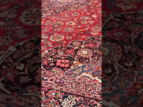 Stunning Floral Persian 9'10" x 14'2" Kashan Rug