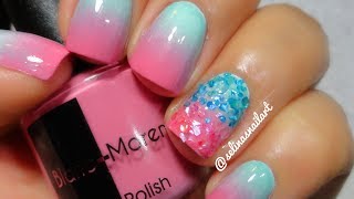 Cotton Candy Gradient & Crushed Shell Nail Art Tutorial