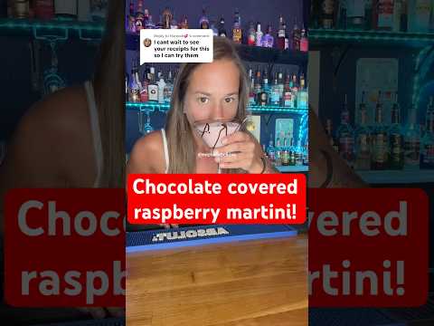How to make a chocolate covered raspberry martini! #chocolatemartini #bartender #crownchocolate