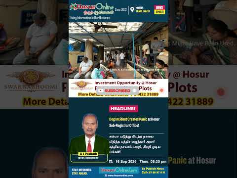 Hosur Sub-Registrar Office Dog Incident Creates Panic Among Visitors