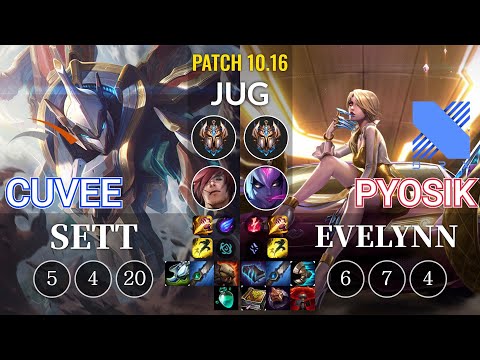 HLE CuVee Sett vs DRX Pyosik Evelynn Jungle - KR Patch 10.16