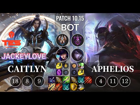 TES JackeyLove Caitlyn vs Aphelios Bot - KR Patch 10.15