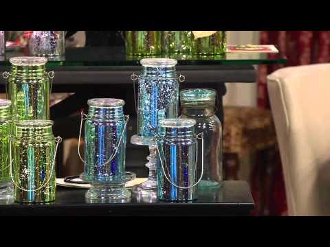 Set of 3 Indoor Outdoor Hand Blown Mercury Glass Mason Jars by Valerie with Jane Treacy