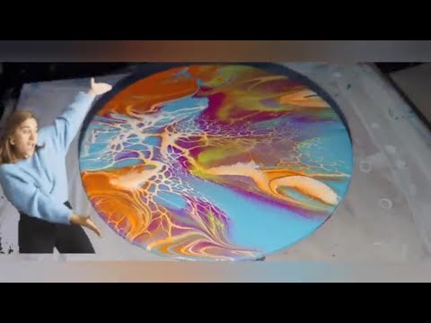 Abstract Fluid Art ~Testing  House Paint For Pillow #252