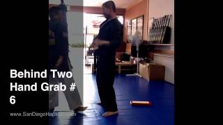 Hapkido Defense Behind Two Hand Grab 6