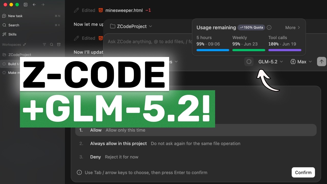 FULLY FREE GLM-5.2 + Z-Code: This is ACTUALLY GOOD!