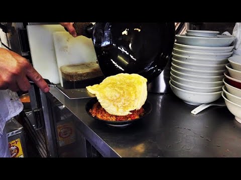 Giant Fried Rice with omelet - Japanese Street Food