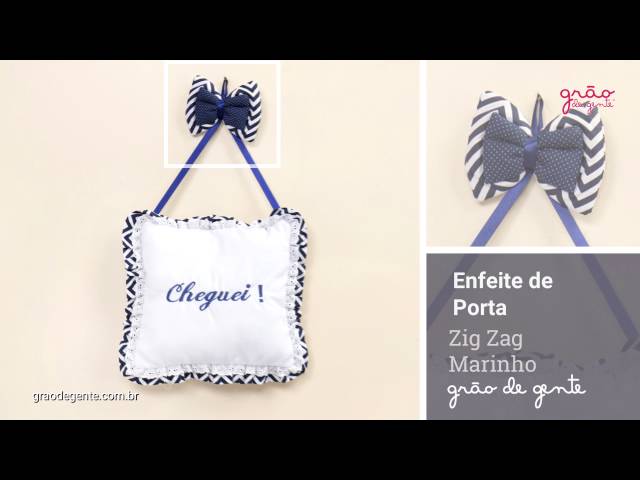 Enfeite de Porta Zig Zag Marinho | Ref: 59311