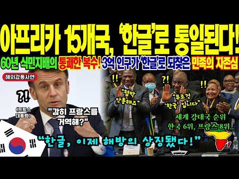 [해외감동사연] "3억 인구가 선택한 한글!" 프랑스 원조 중단에도 아프리카 15개국 한글 선택! 70% 문맹 3개월 만에 해결, 60년 교육 시스템 바꾼 충격 반전