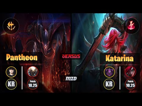 Tempt PANTHEON (Mid) [Conqueror] VS KATARINA - Master KR Patch 10.25