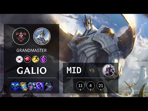 Galio Mid vs Syndra - KR Grandmaster Patch 11.22
