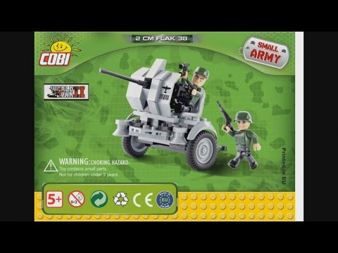 COBI Small Army WWII 2181 FlaK 38/2 cm - instruction timelapse