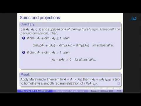 Pablo Shmerkin - Geometric problems at the intersection of fractal geometry and ergodic theory