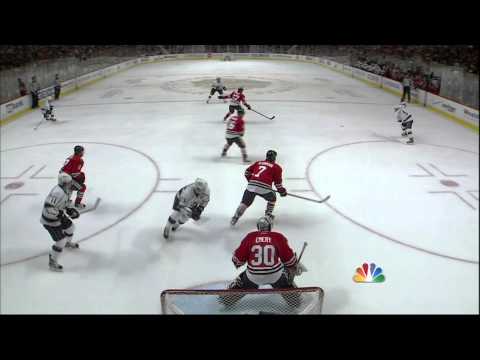 Brent Seabrook takes Doughty slapper in the pills Feb 17 2013 LA Kings vs Chicago Blackhawks NHL