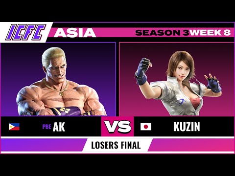 Losers Final AK (Geese/Kazumi/Law) vs Kuzin (Asuka/Steve): ICFC Tekken Asia Season 3 Week 8