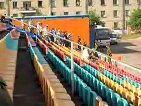 Supporters of FK Minsk in Torpedo-Stadium, Minsk (Belarus)