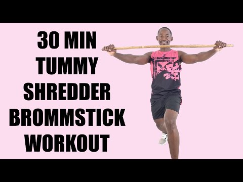 30 Minute Tummy Shredder BROOMSTICK WORKOUT at Home