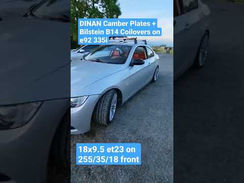 E92 N54 335i FAT Fitment Check: Dinan Camber Plates + Bilstein B14 Coilovers 18x9.5 et23 255/35/18