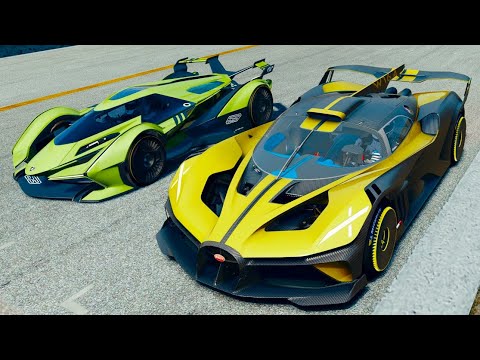 Bugatti Bolide vs Lamborghini V12 Vision GT - Drag Race 20 KM