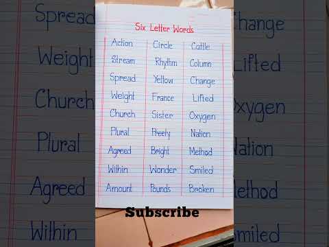 Six Letter Rhyming Words in English for Kids| Six Letter Phonics Words|6 letter Short Video for Kids