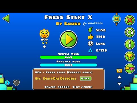 " Press Start X " - By :DAKIRO ( 100% ) [ GD 2.2 SERVER ] 60FPS