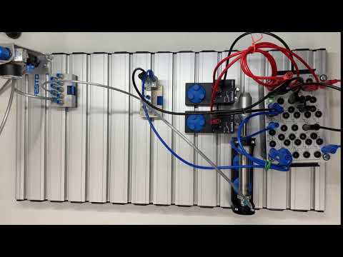 Festo TP201 - Elektropneumatik Lösung 1 - elektrische Ansteuerung eines einfachwirkenden Zylinders