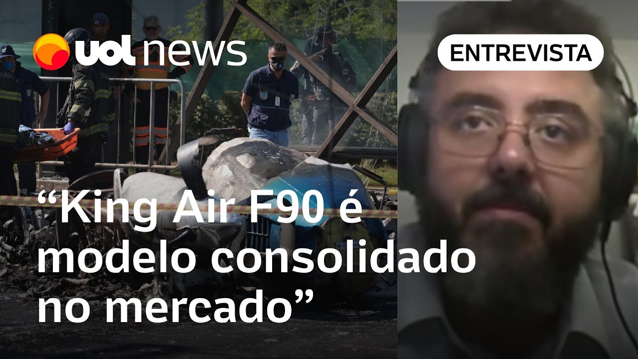 Avião que caiu em SP era King Air F90: Modelo tem lugar para 8 pessoas e é muito usado no Brasil